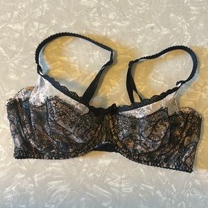 Agent Provocateur Françoise pink and black lace bra 36D